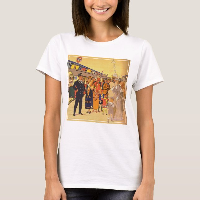 Camiseta Vintage Advertising Poster Para Londres Undergroun (Frente)