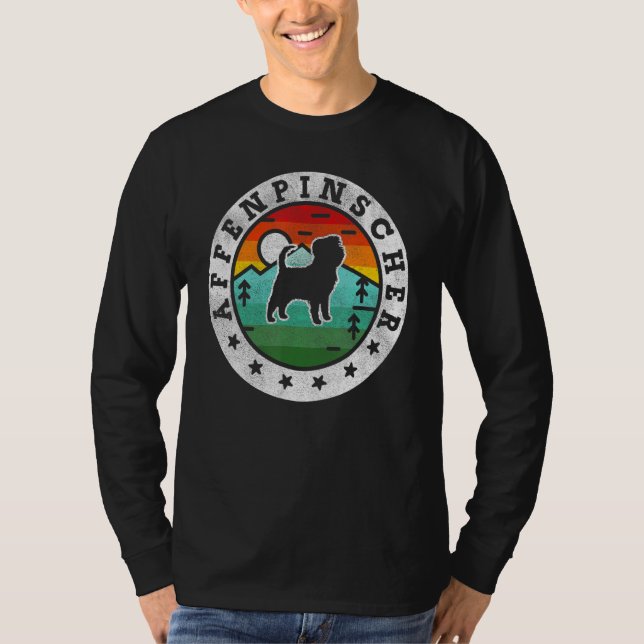 Camiseta Vintage Affenpinscher Retro Cachorro Pai (Frente)