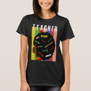 Camiseta Vintage Afro Professora História Negra Mês African