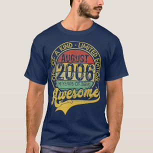 Camiseta Vintage Agosto De 2006 Nascer 14 Anos Em 2006 14 B