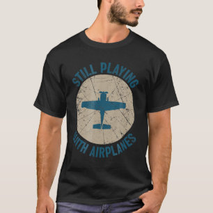 Camiseta Vintage ainda jogando com presentes de piloto de a