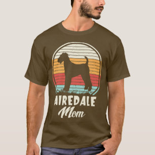 Camiseta Vintage Airedale Terrier Mãe Cachorro Bonito Mãe M