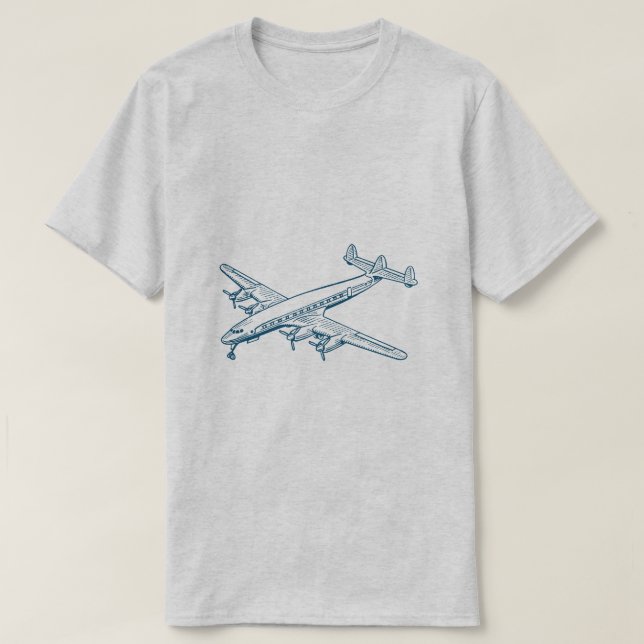 Camiseta Vintage Airliner - Ocean Blue (Frente do Design)