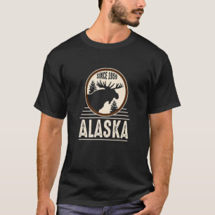Camiseta Vintage Alaska Est Moose1959 A Última Fronteira Wo
