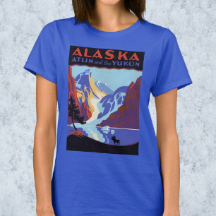 Camiseta Vintage Alaska Poster de viagens, Atlin e Yukon
