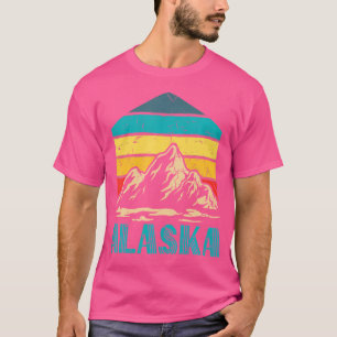 Camiseta Vintage Alaska Retro Montanhas Funny Alaska Nature