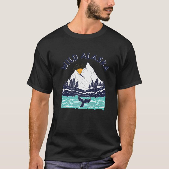 Camiseta Vintage Alaska Wild Landscape Humpback Whale (Frente)