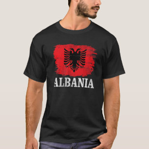 Camiseta Vintage Albânia Flag Para Albanês