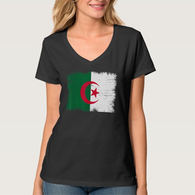 Camiseta Vintage Algeria Flag Algerian Independence Day (Frente)