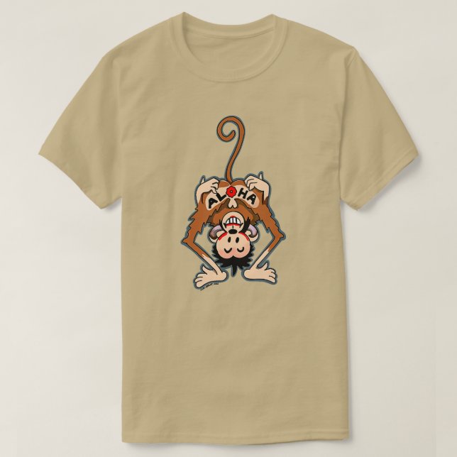 Camiseta Vintage Aloha Monkey Tattoo (Frente do Design)