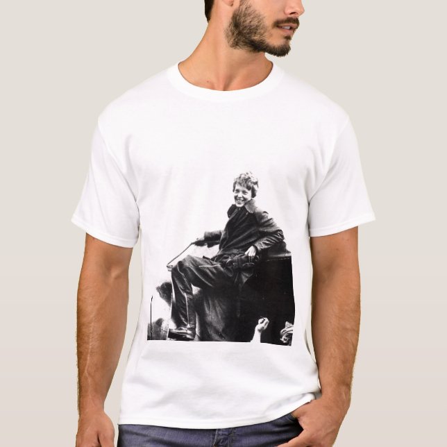 Camiseta Vintage Amelia Earhart Foto (Frente)