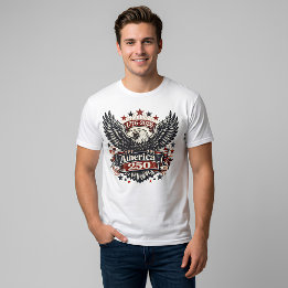 Camiseta Vintage América 250 Águia Careca 1776-2026 Patriót
