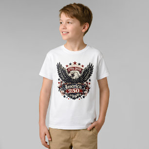 Camiseta Vintage América 250 Águia Careca 1776-2026 Patriót
