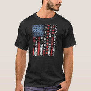Camiseta Vintage America Flag Scouting Law Pullove