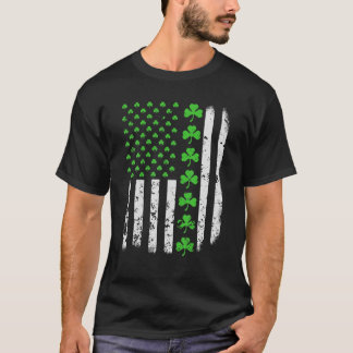 Camiseta Vintage America-N US-A Flag, Shamrock Green-Clover