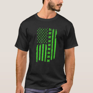 Camiseta Vintage America-N US-A Flag, Shamrock Green-Clover