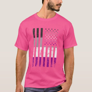 Camiseta Vintage American Bandeira Da Comunidade Asexual