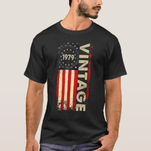 Camiseta Vintage American Flag 1979 Birthday Women Men