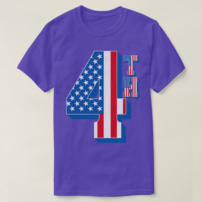 Camiseta Vintage American Flag 4º Texto (Frente do Design)