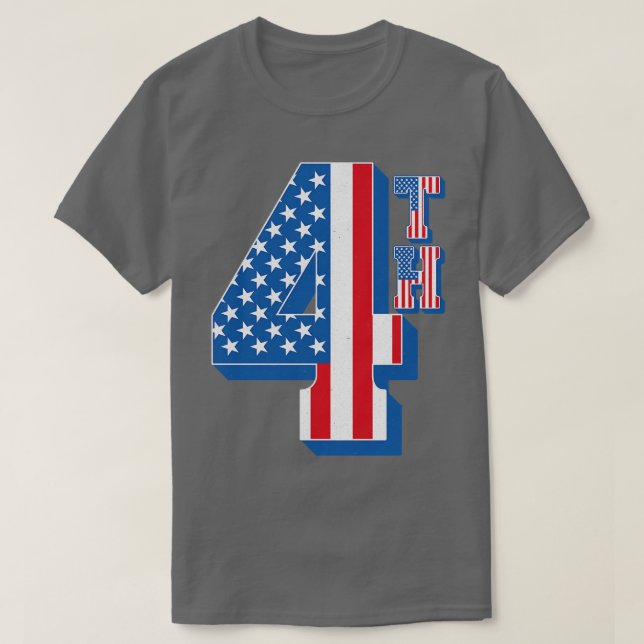 Camiseta Vintage American Flag 4º Texto (Frente do Design)