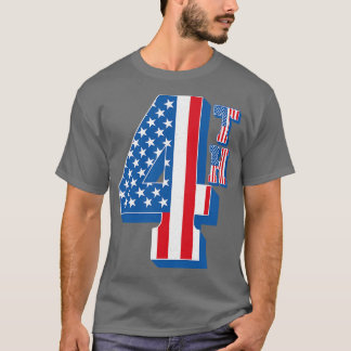 Camiseta Vintage American Flag 4º Texto