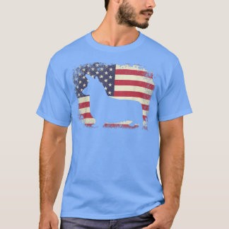 Camiseta Vintage American Flag 4 de julho Pai Corgi Mãe do