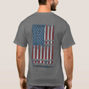 Camiseta Vintage American Flag Art com pincel de tinta
