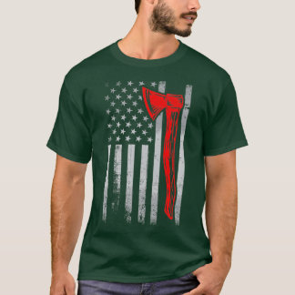 Camiseta Vintage American Flag Ax Thwing 1