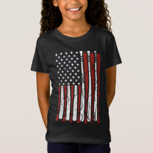 Camiseta Vintage American Flag Baseball Men Roupa Da