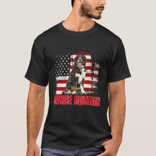 Camiseta Vintage American Flag Bernese Mountain Dog
