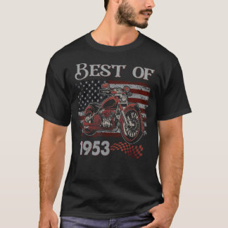 Camiseta Vintage American Flag Best Of 1953 Motorcycle Birt