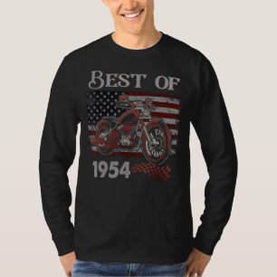 Camiseta Vintage American Flag Best Of 1954 Motorcycle Birt