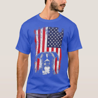 Camiseta Vintage American Flag Boer American Bull Dog Mom D