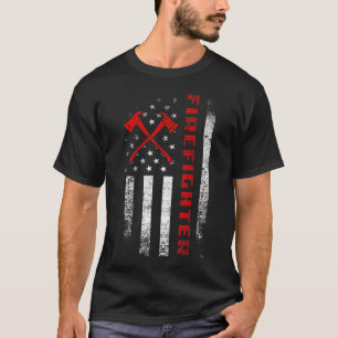 Camiseta Vintage American Flag Bombeiro Roupa Patriot