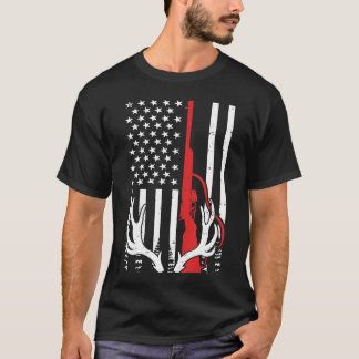 Camiseta Vintage American Flag Deer Hunting Duck Hunt Chris