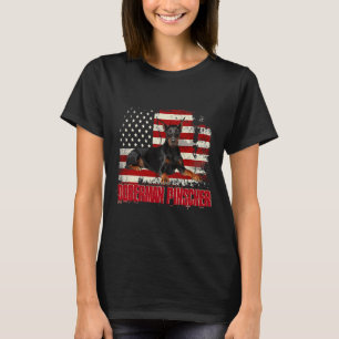 Camiseta Vintage American Flag Doberman