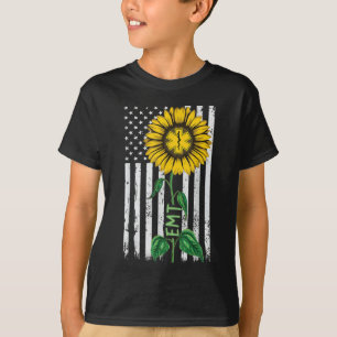 Camiseta Vintage American Flag EMT Sunflower Hippie EMT Nur