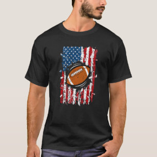 Camiseta Vintage American Flag Football Patriotic U USA Fla