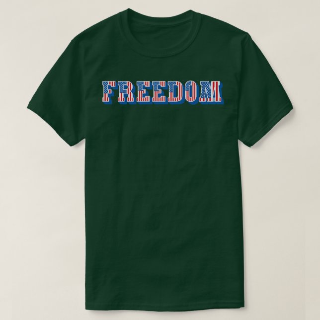 Camiseta Vintage American Flag Freedom Text (Frente do Design)