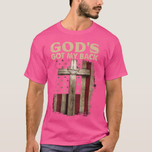 Camiseta Vintage American Flag God's got My Back Cross Chri