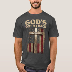 Camiseta Vintage American Flag Gods Recebeu Minha Cruz De T