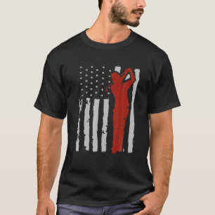 Camiseta Vintage American Flag Golf Club Orud Golfer Golfi