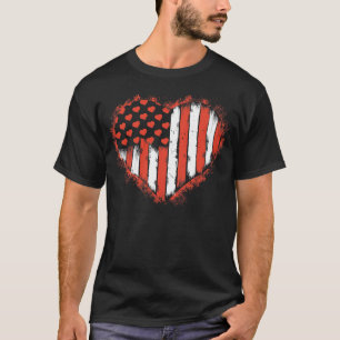 Camiseta Vintage American Flag Hearts
