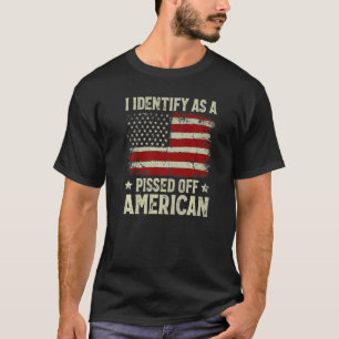 Camiseta Vintage American Flag I Identifica Como Um Raiva D