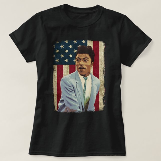 Camiseta Vintage American Flag Little Richard Legend (Frente do Design)
