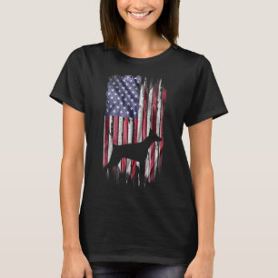 Camiseta Vintage American Flag Love Doberman Pinscher Dog S