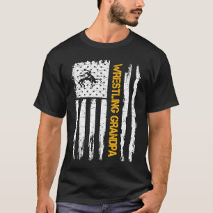 Camiseta Vintage American Flag Luta Grandpa Silhouette
