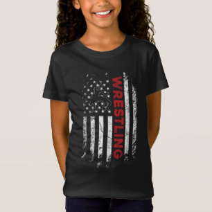 Camiseta Vintage American Flag Luta Patriotic Wrestler