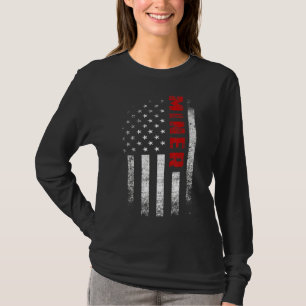 Camiseta Vintage American Flag Miner Roupa Patriot Usa Me