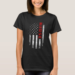 Camiseta Vintage American Flag Nurse Roupa Patriot Usa Nu
